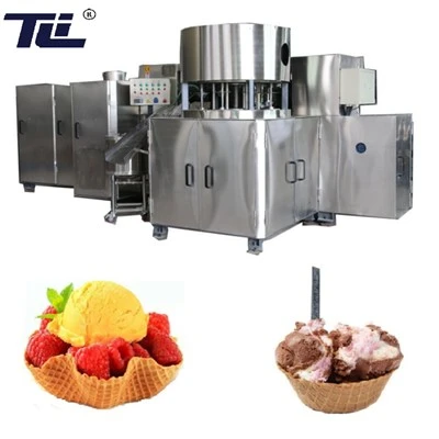 Macchina per fare il gelato con ciotole per waffle